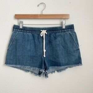 Aerie Frayed Pull On Drawstring Shorts - Medium